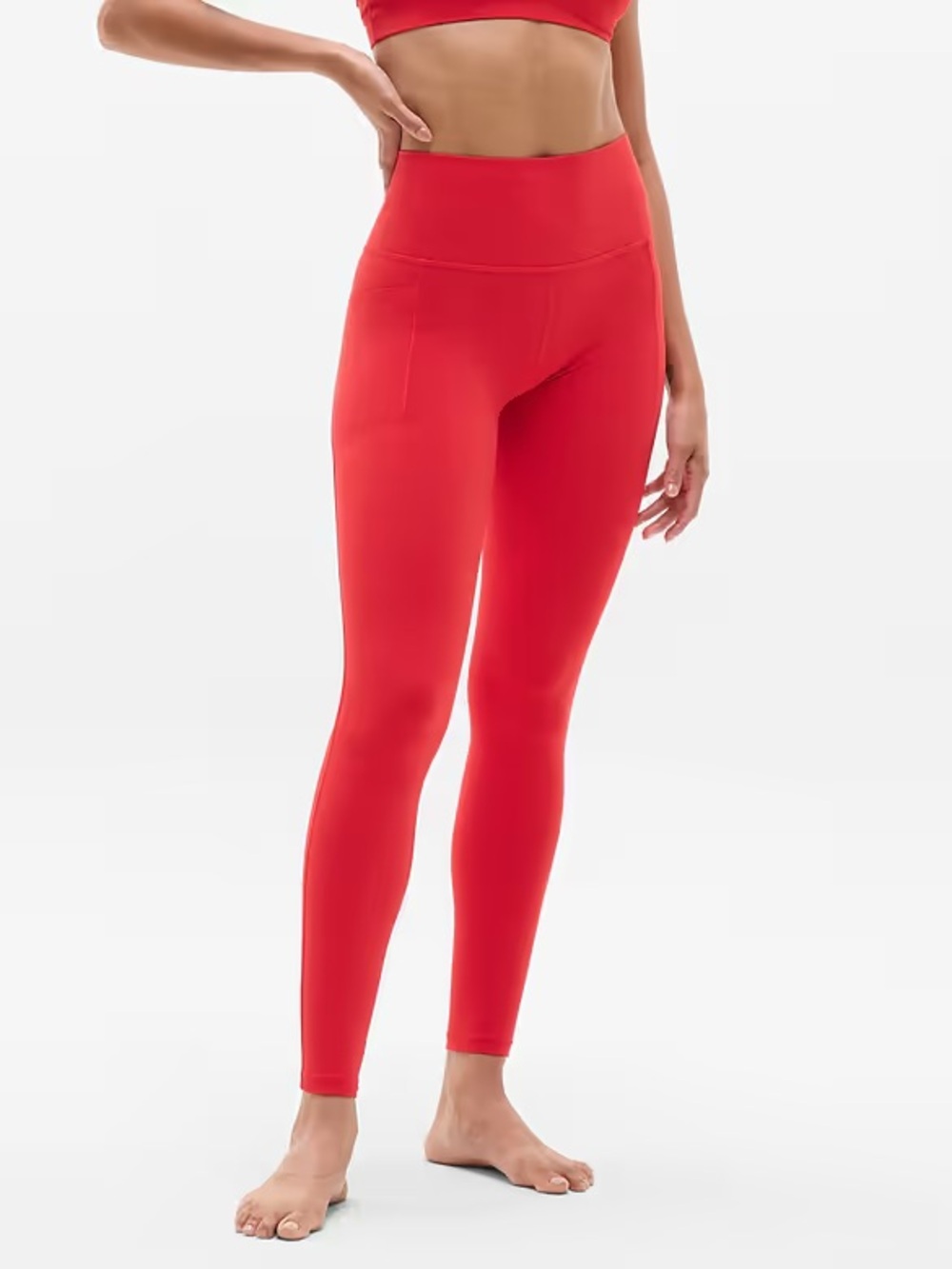 Athleta Salutation Stash High Rise 7/8 Legging in Cardinal Red size Small